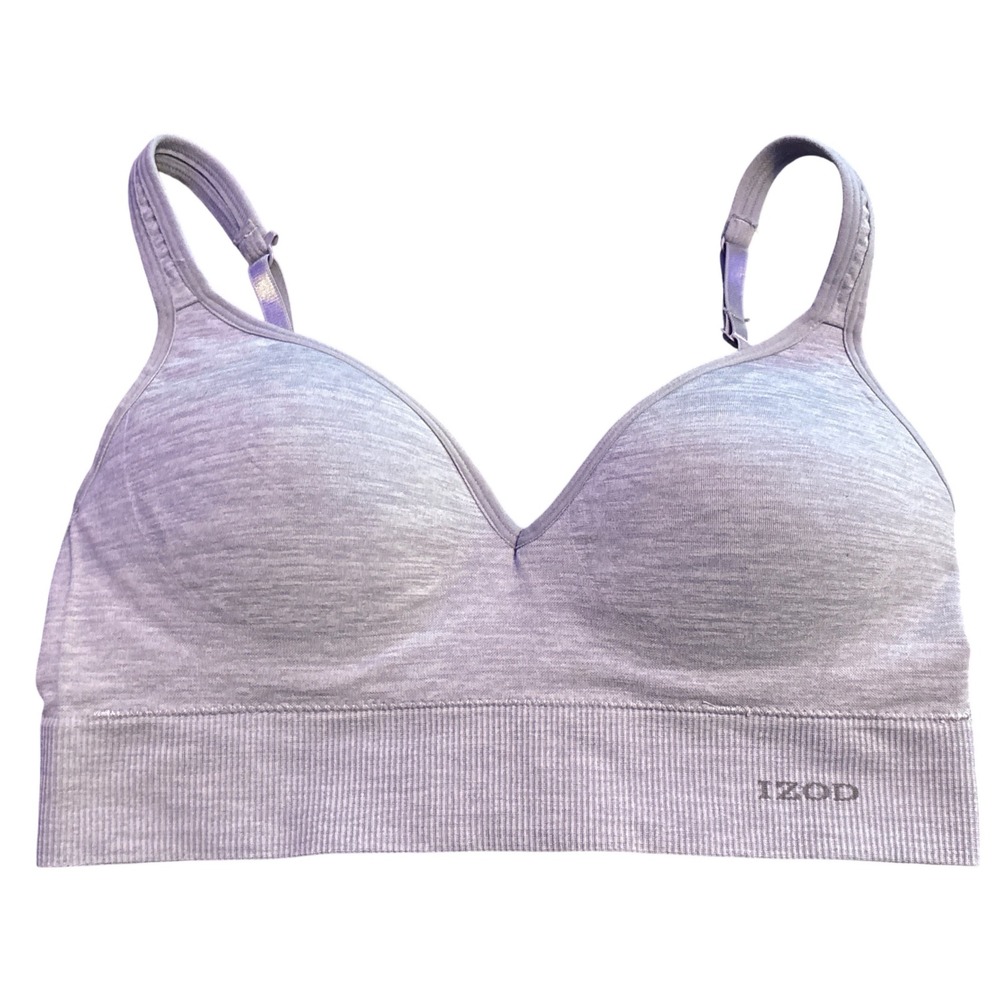 IZOD Gray Seamless Molded Cup Wireless Comfort Bra Bralette Size L